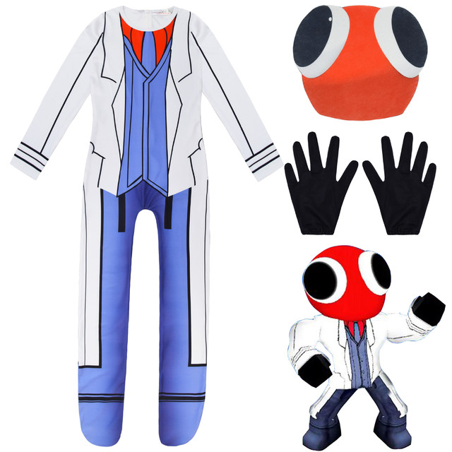 Halloween Costumes Rainbow Friends Red Guy Anime Game Jumpsuits